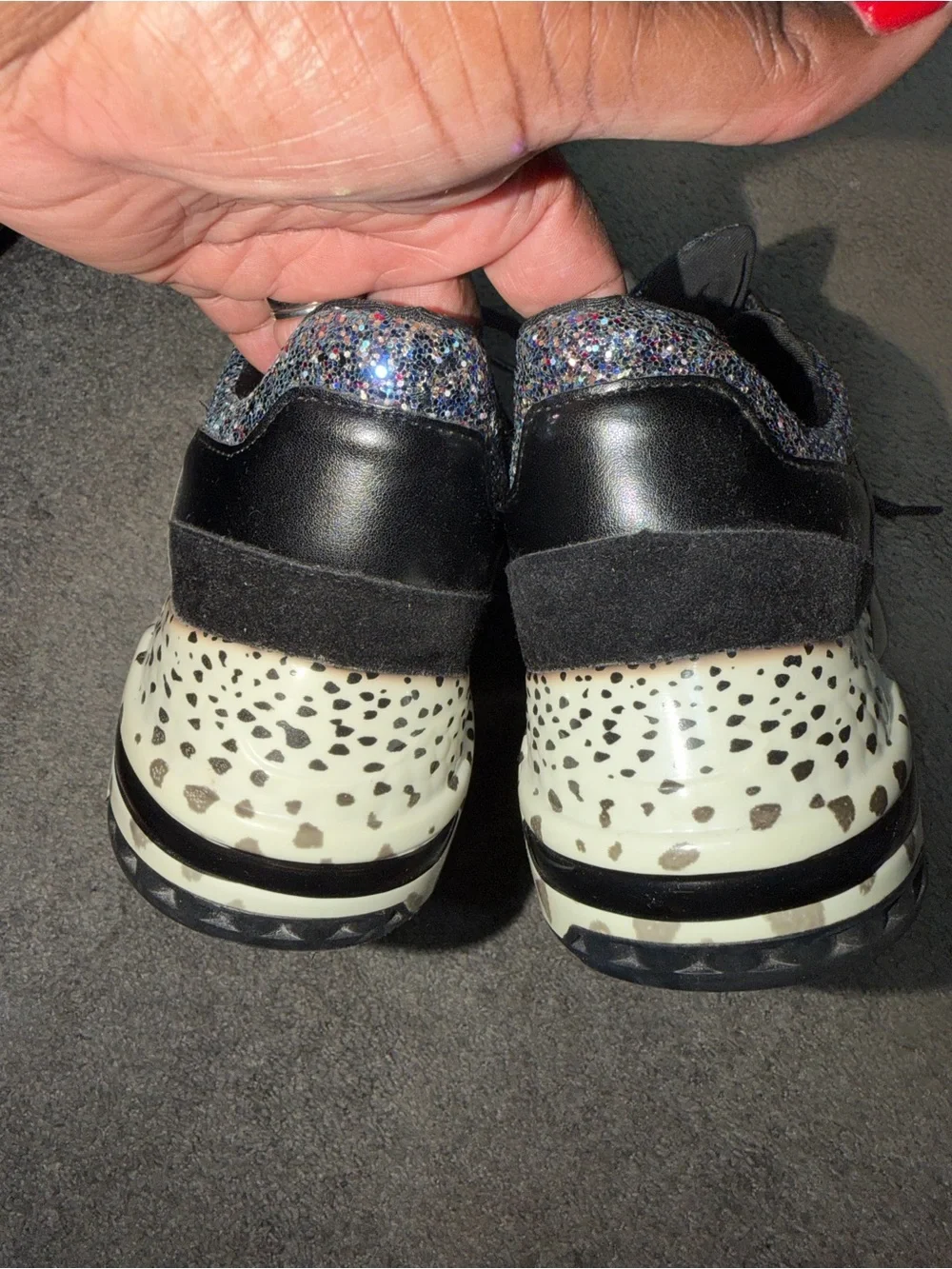 Steve Madden Black Multi-Glitter Lace-Up Sneakers
